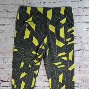 Oiselle Tights, Gray and Yellow, Size 8